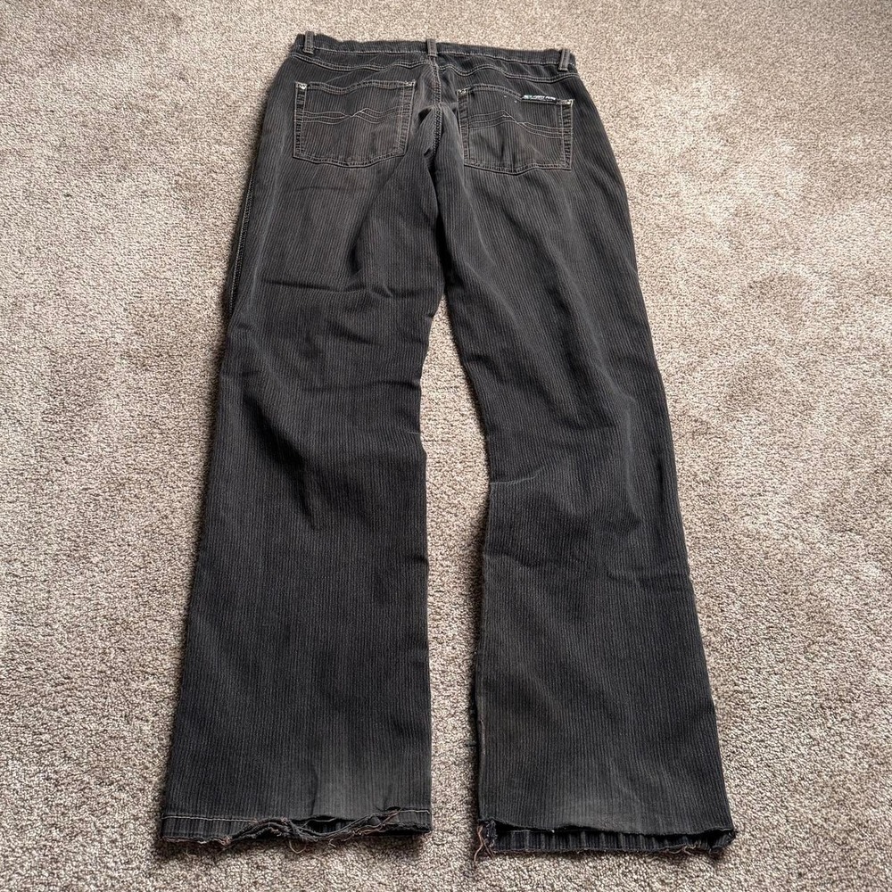 POINT ZERO GREY DISTRESSED STRAIGHT LEG TROUSERS
